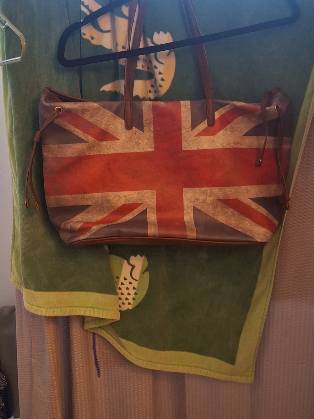 Imoshion Navy Canvas Bag with Brown Leather Accent